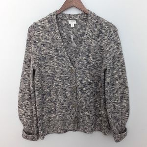 NEW J.Crew Purple Grey Heathered Cardigan Medium